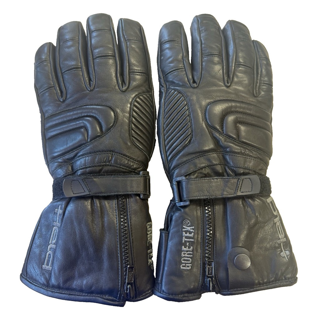 HELD Black Leather Touring Motorcycle Gloves Gore‑Tex Primaloft Size 9L NWOT